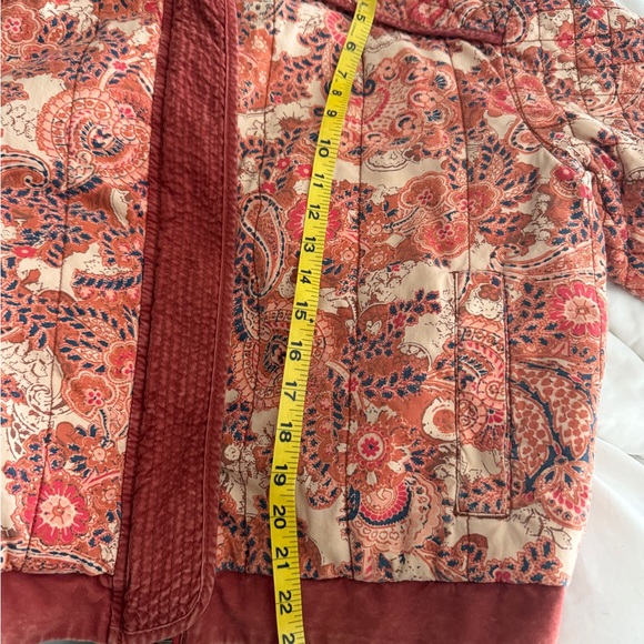 Free People SMALL Great Escape dolman jacket quilted reversible orange paisley - Picture 5 of 12
